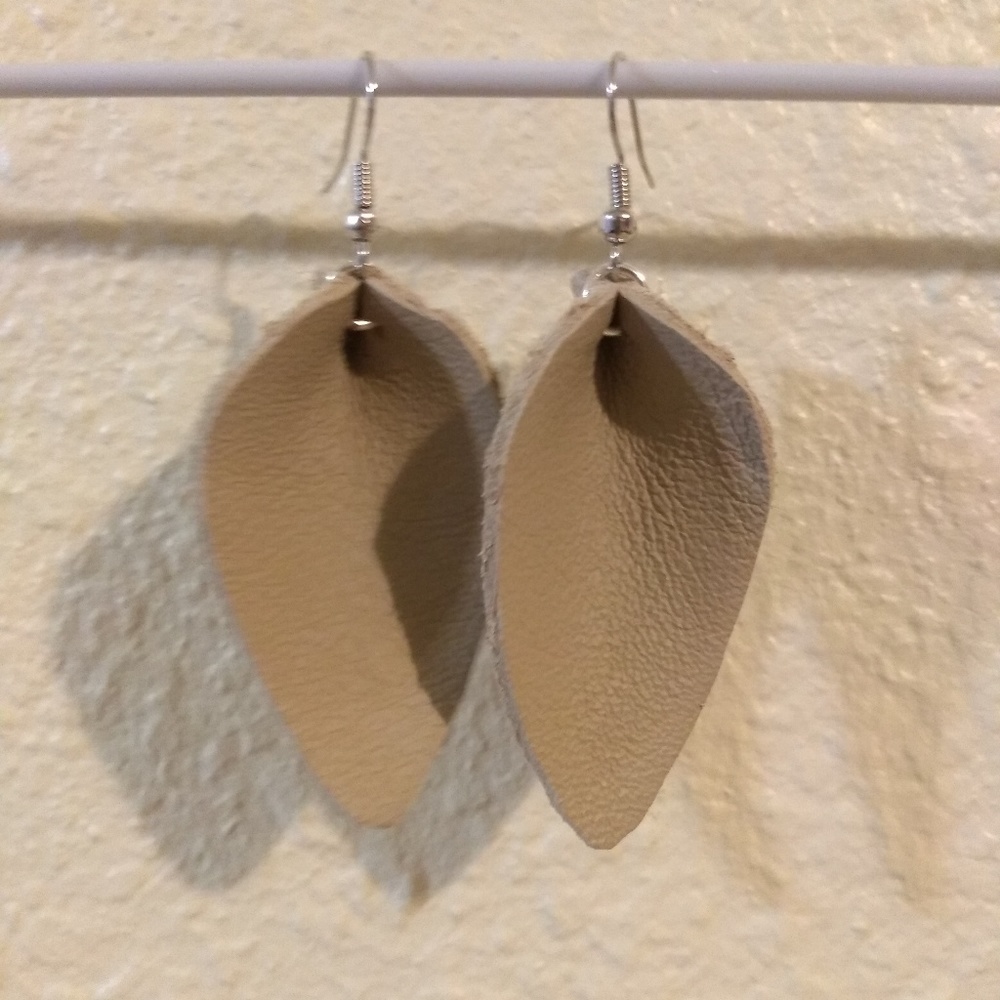 Leather Leaf Earrings